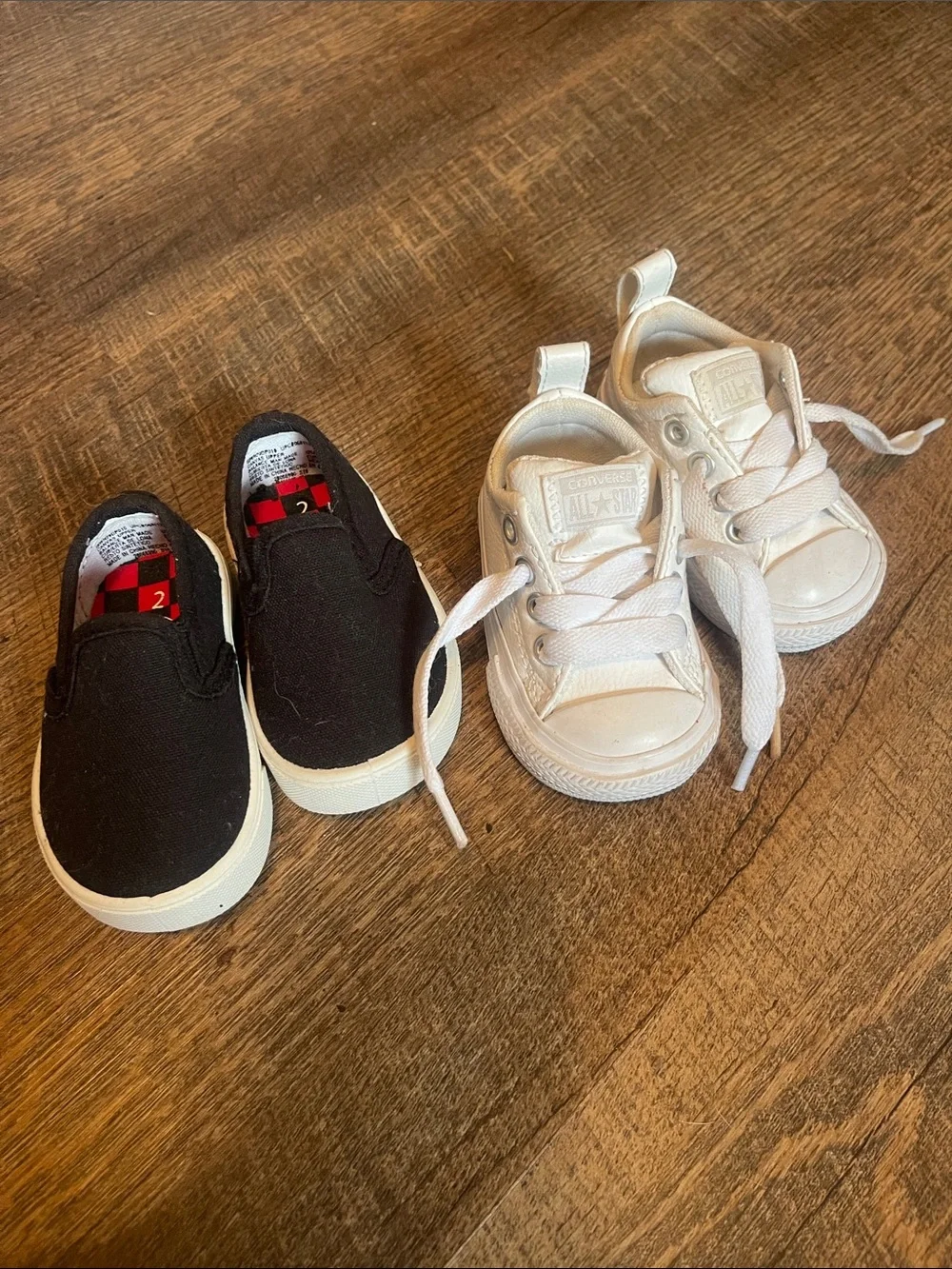 Converse Kids Black Slip-On and White Lace-Up Twin Sneaker Set